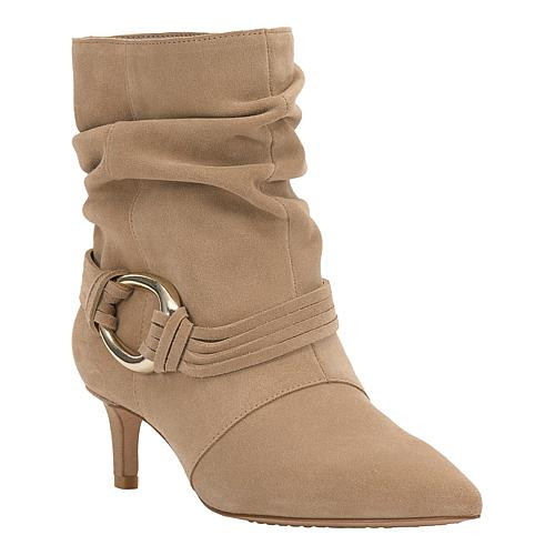 Vince Camuto Kirpa Ornamented Leather/Suede Slouchy Bootie - Tan - Size 8 | HSN