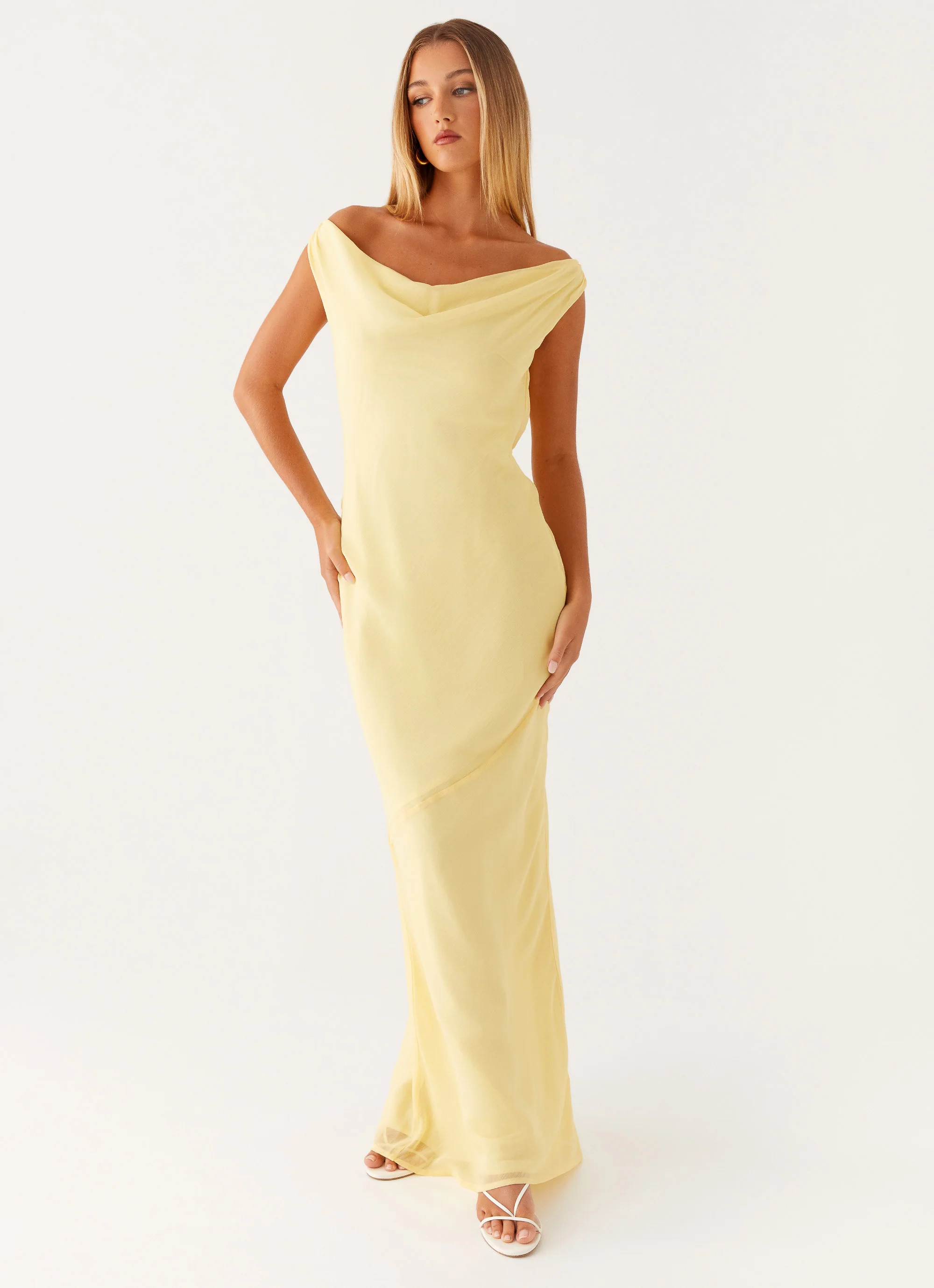 Brittany Chiffon Maxi Dress - Pastel Yellow | Peppermayo (Global)