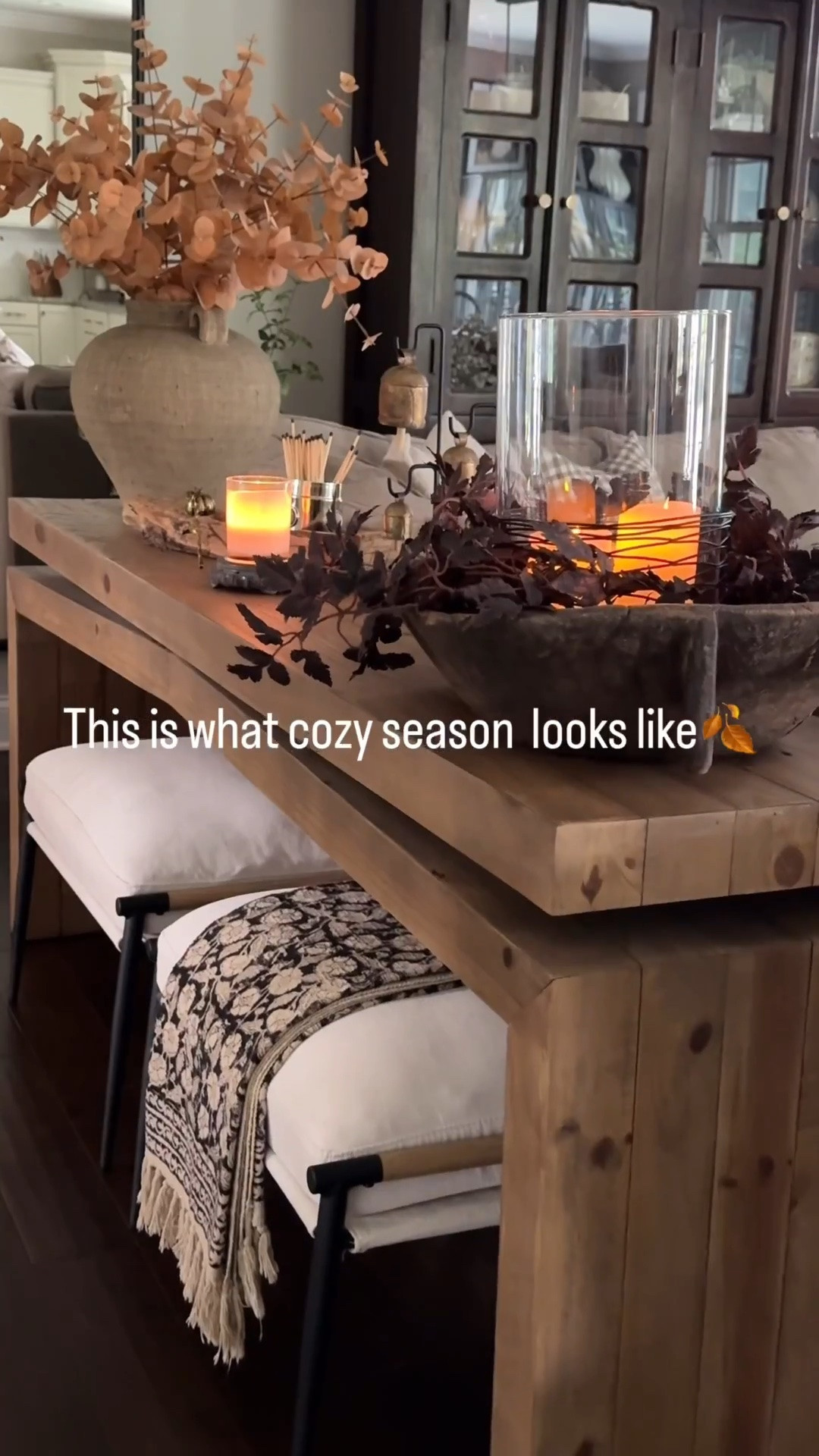 Cozy season in my home🤎🍂

Console table, ottomans,
Fall candles, pumpkin snuffer, 100 oz fall candle, brass canister, bells with stands, vintage bowl, glass cylinder, flameless candles, plum garland, floral throw blanket, upholstered chair, round coffee table, magnetic picture lights, burgundy fall wreath, pedestal bowl, dried gourds, vintage mortar, white eucalyptus, taupe vase, toasted eucalyptus, woven storage boxes, floor lamp with woven shade, olive green quilt set, moody floral art print, horse print, brown forsythia wreath, terra cotta jack o lanterns, plum stems

#LTKstorytime #LTKSeasonal #LTKHome