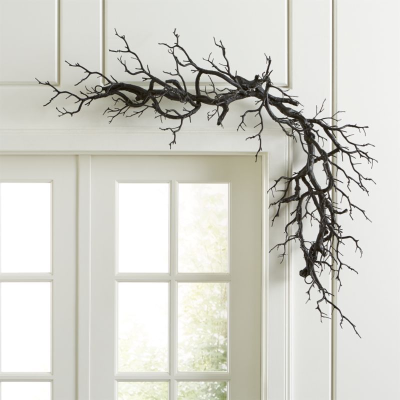 Artificial Spooky Black Garland + Reviews | Crate and Barrel | Crate & Barrel