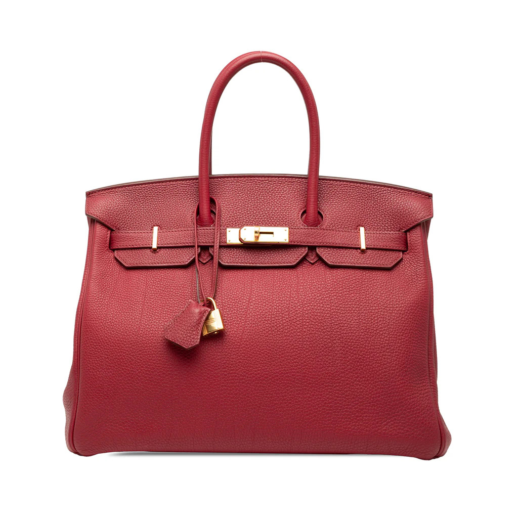 Birkin Handbag Red Togo with Gold Hardware 35 | Rebag