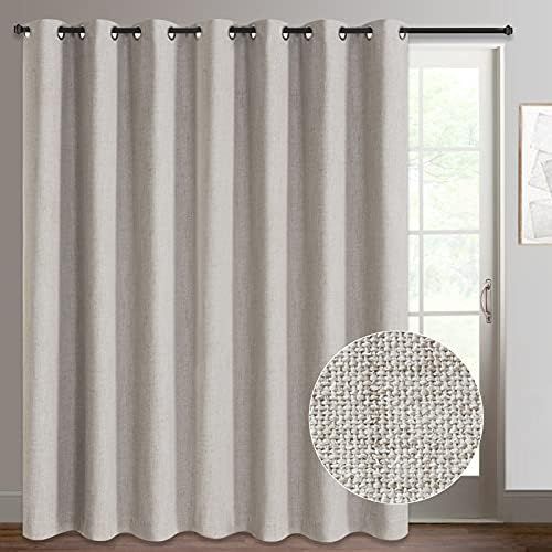 Rose Home Fashion Sliding Door Curtains, Primitive Linen Look 100% Blackout Curtains, Thermal Insula | Amazon (US)