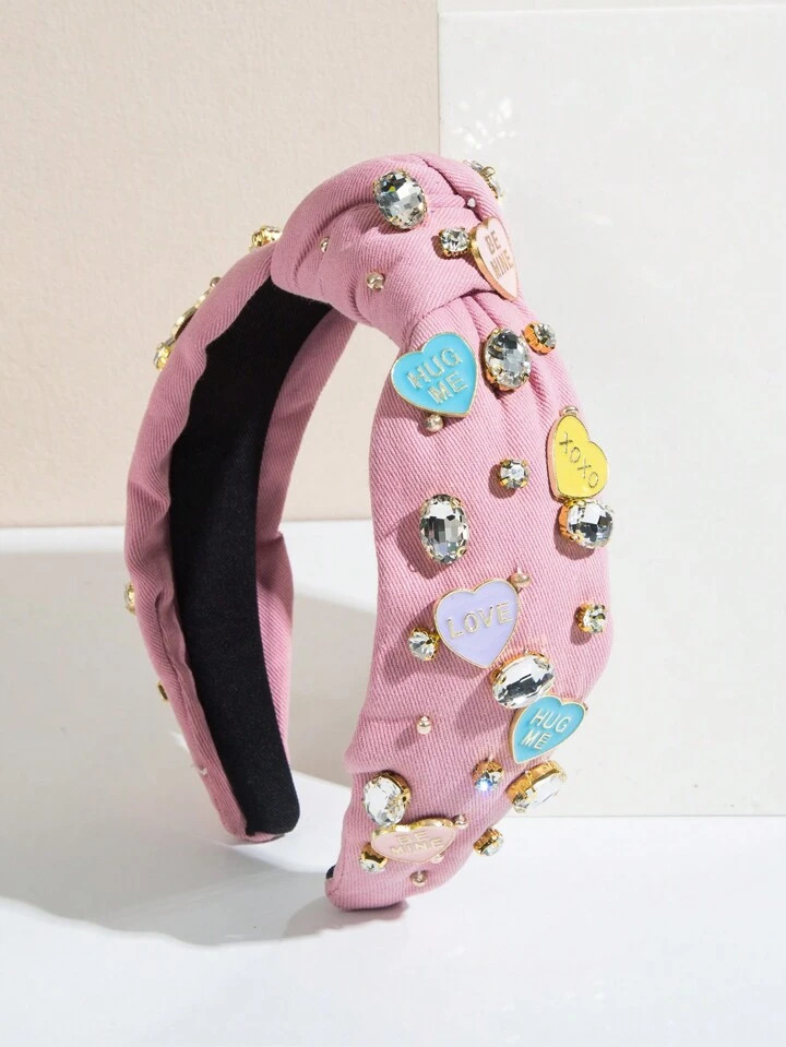 1pc Heart Shaped Gemstone Decorated Hairband Hair Accessory | SHEIN