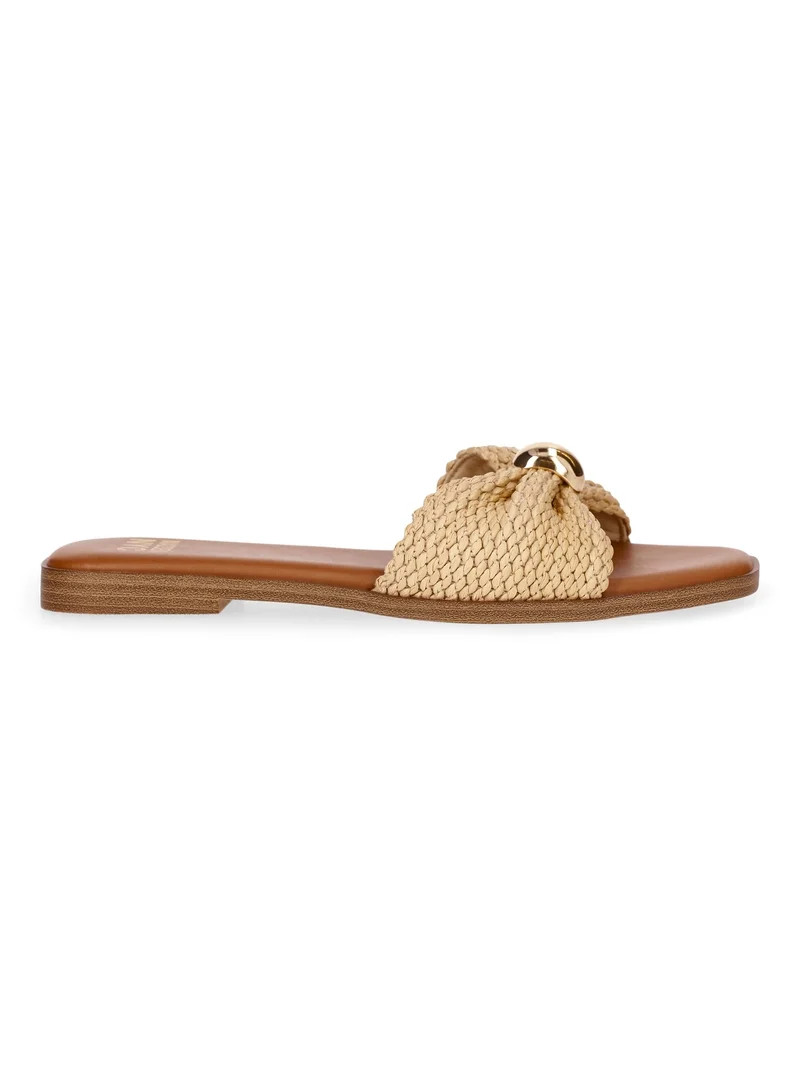Madden NYC Women's Raffia Knot Slide Sandals | Walmart (US)