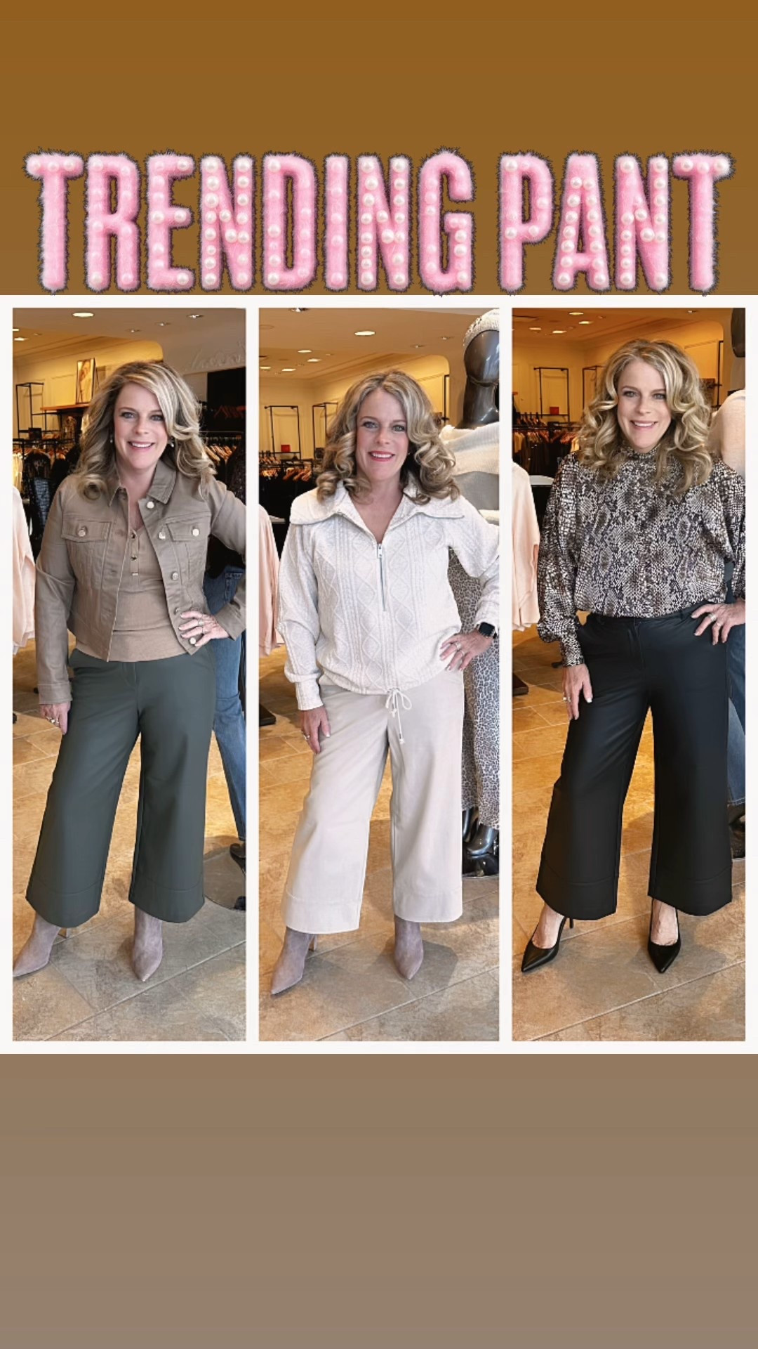 These faux leather pants are trending in store because they have a great fit and look good with heels or boots🤩


#LTKSaleAlert #LTKOver40 #LTKWorkwear