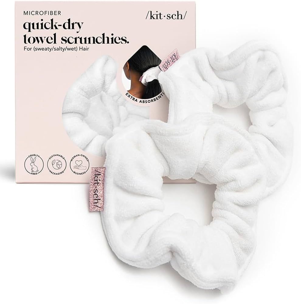 Kitsch Microfiber Hair Towel Scrunchie - Ultra Soft Large Scrunchies for Women | Girls Scrunchies... | Amazon (US)