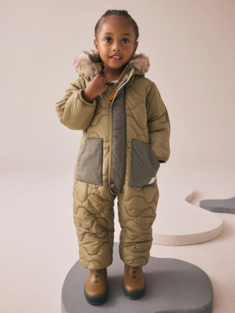 Khaki Green Shower Resistant Snowsuit (3mths-7yrs) | Next US