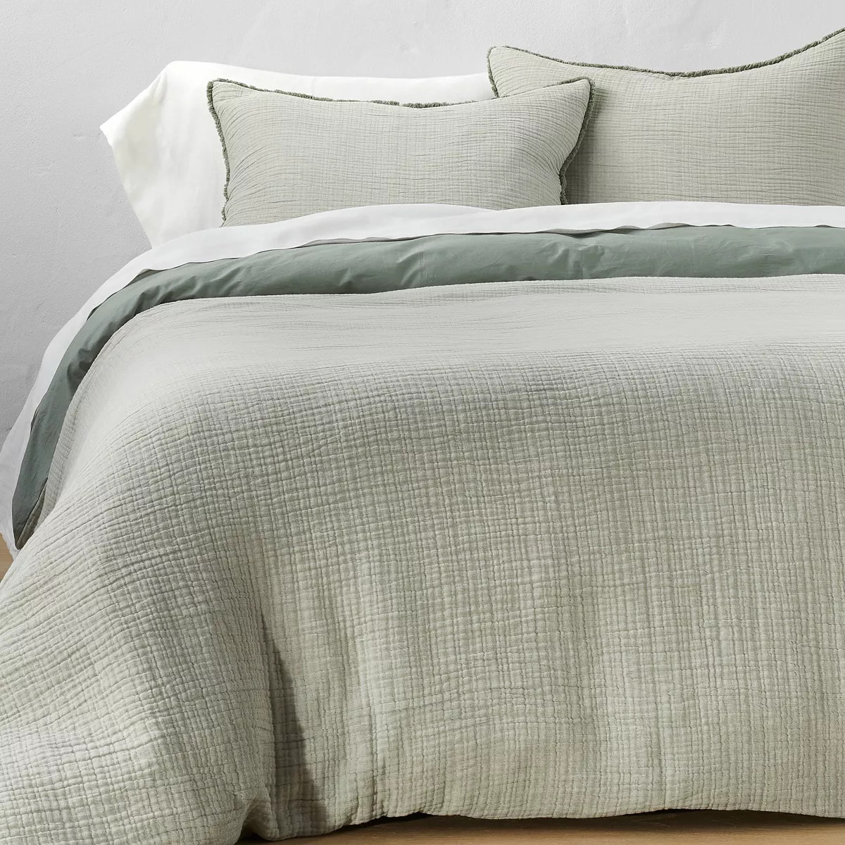 Textured Chambray Cotton Duvet Cover & Sham Set - Casaluna™ | Target