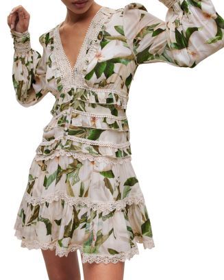 Zora Alessandra Lace Trim Tiered Dress | Bloomingdale's (US)