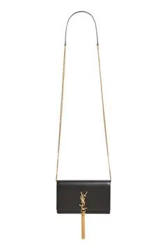 Small Monogram Calfskin Leather Wallet on a Chain | Nordstrom
