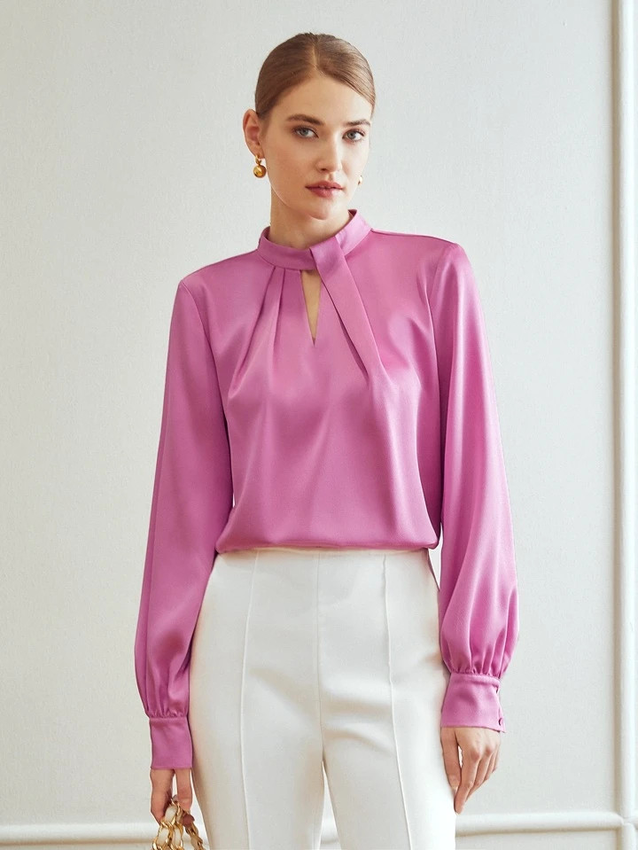 MOTF PREMIUM SATIN GATHERED TOP | SHEIN