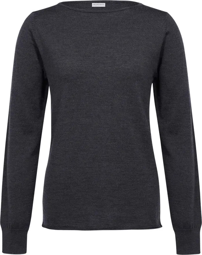 Celtic & Co. MERINO FINE KNIT BOAT NECK SWEATER | Nordstrom | Nordstrom