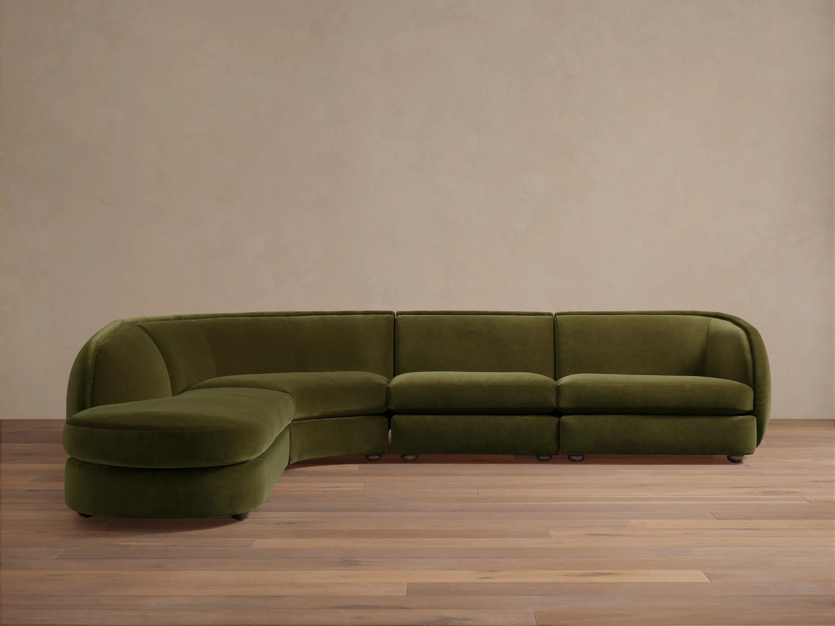 Milana Four-Piece Bumper Sectional | Arhaus