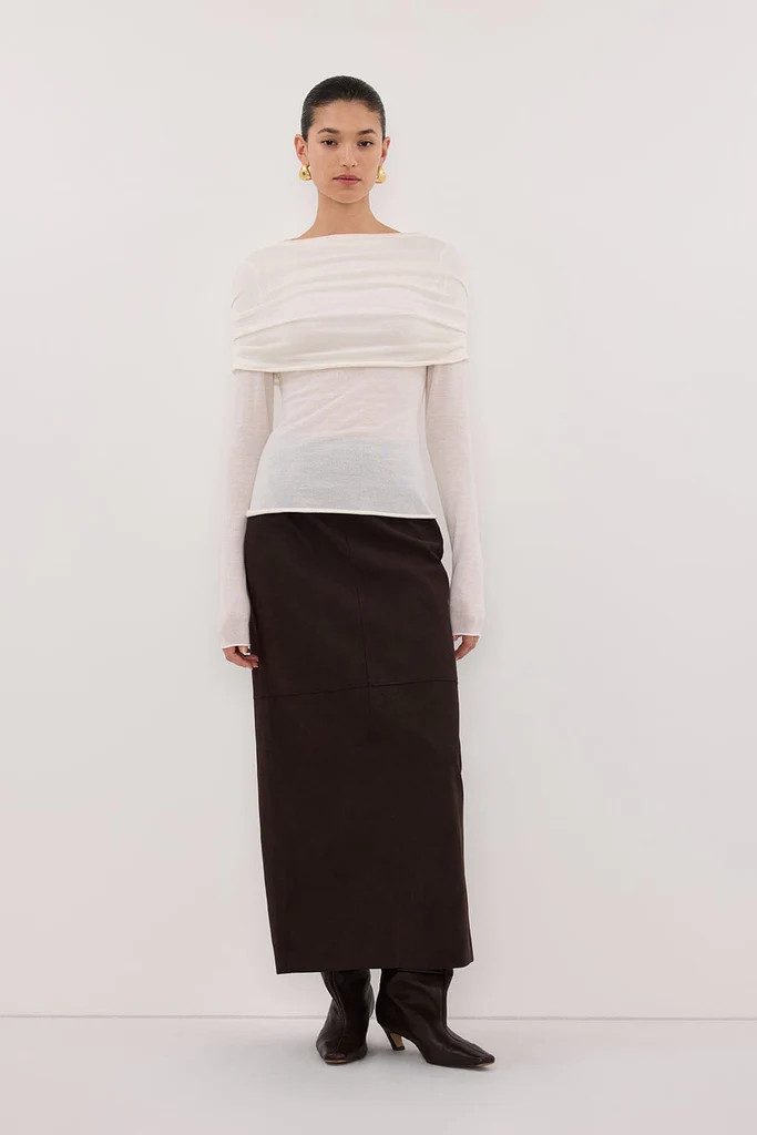 IVY OFF WHITE MERINO LONG SLEEVE TOP | DISSH