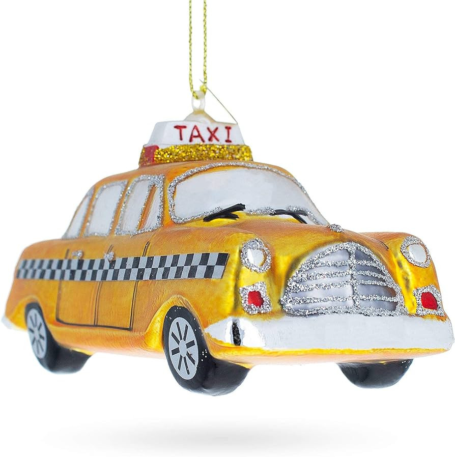 New York Yellow Taxi Blown Glass Christmas Ornament | Amazon (US)