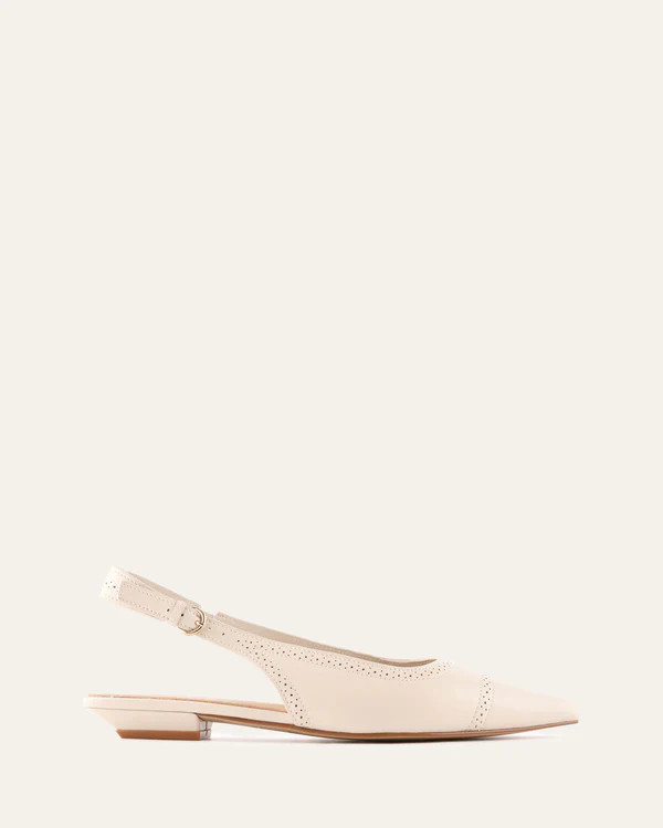 ANWAR DRESS FLATS OFF WHITE LEATHER | Jo Mercer (AU)