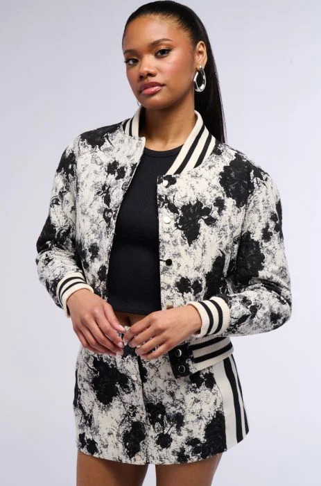 KICKBACK BROCADE BOMBER IN MULTI | AKIRA