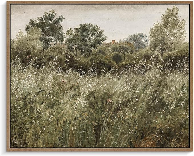 Pinetree Art Framed Canvas Wall Art Living Room Decor, Vintage Reed Grass landscape Painting Wall... | Amazon (US)