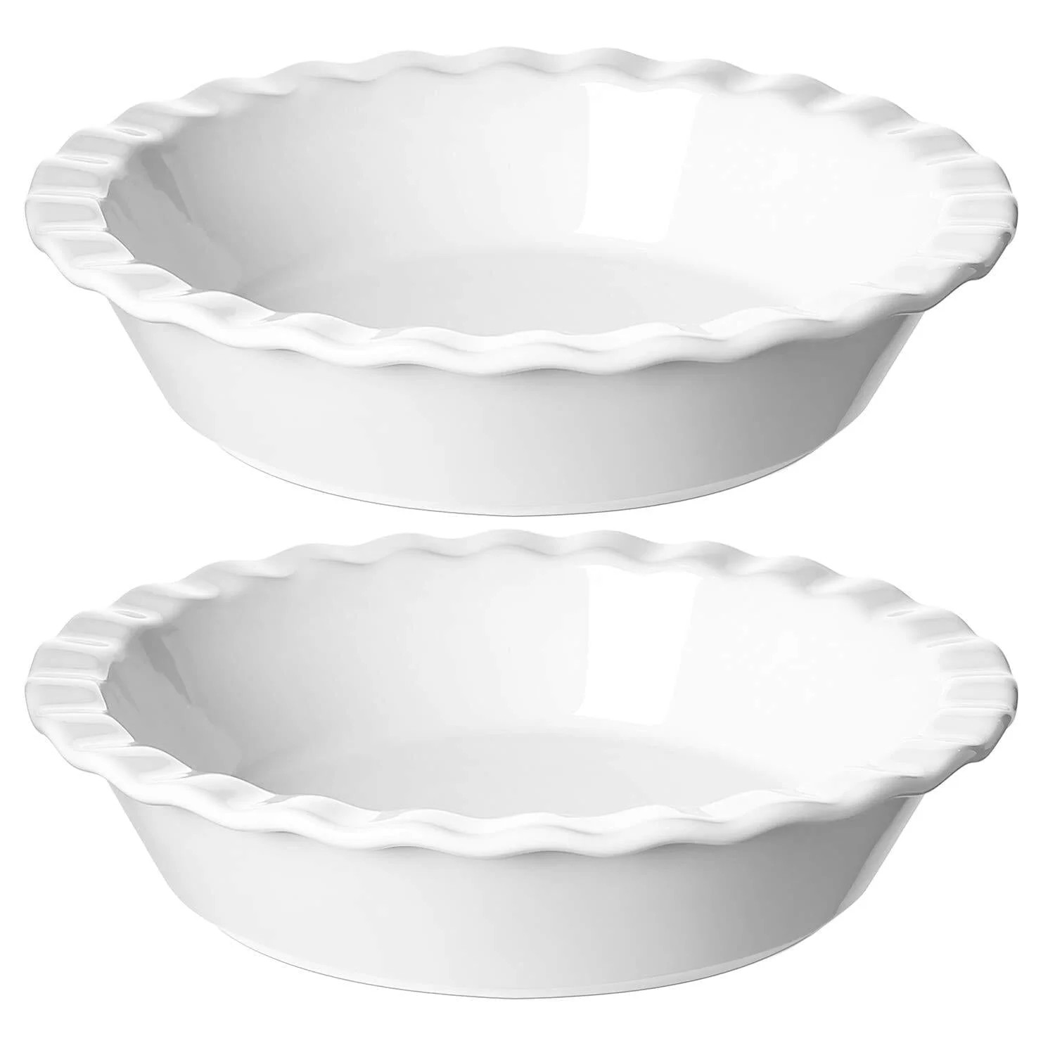LE TAUCI  52 OZ Ceramic Baking Dish, 9" Pie Pan for Pumpkin Pie Chicken Pot Pie, Tart Pan, White ... | Walmart (US)