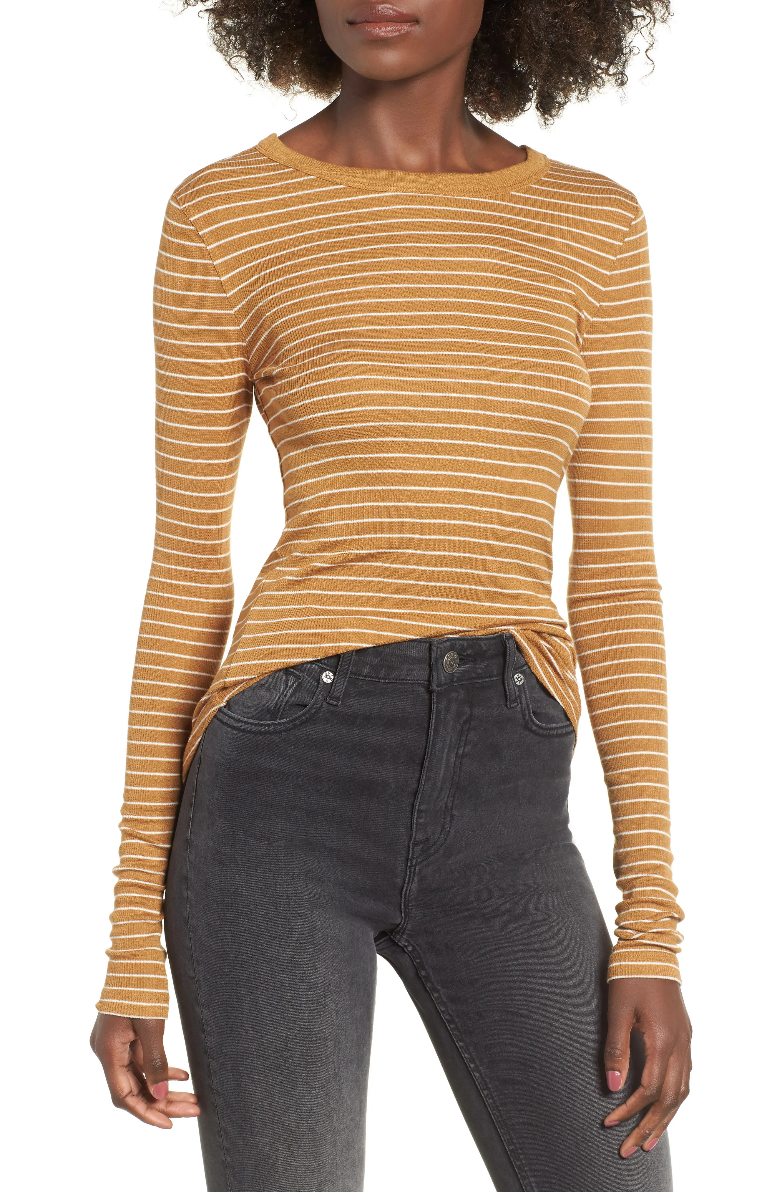 Ribbed Long Sleeve T-Shirt (Women) | Nordstrom | Nordstrom