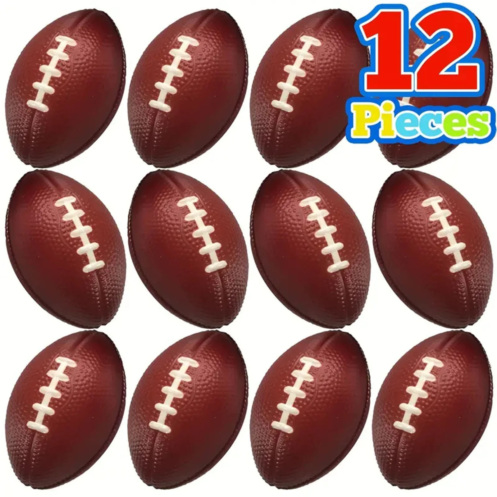 Mini Foam Footballs 12 Pcs Pack | 3.25” Inch Party Favor Balls | Mini Football Stress Balls Bul... | Walmart (US)