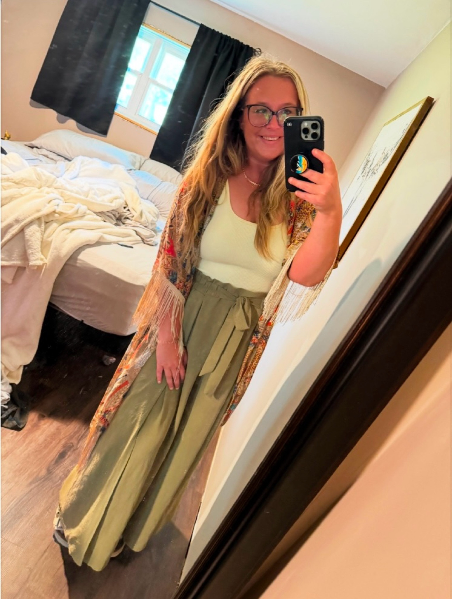 I’m ready for spring. 
Bodysuit large
Kimono one size
Pants size large 

#LTKSeasonal #LTKMidsize