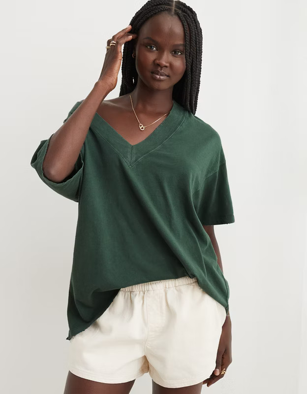 Aerie Extreme V-Neck Oversized Boyfriend T-Shirt | Aerie