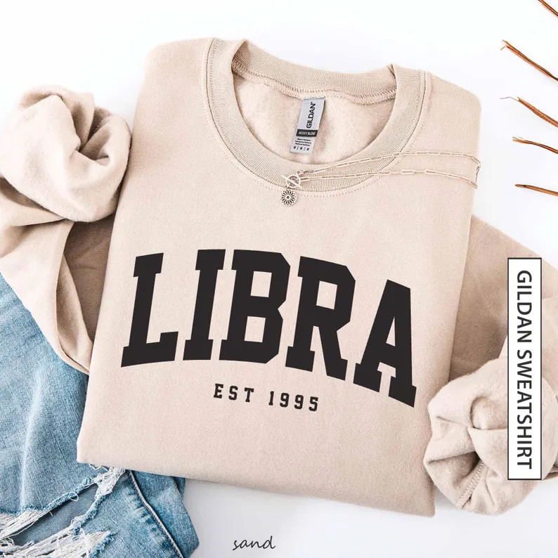 Custom Libra Sweatshirt Gift for Libra Star Sign Sweater Personalized Est Birth Year Shirt Zodiac... | Etsy (Global)