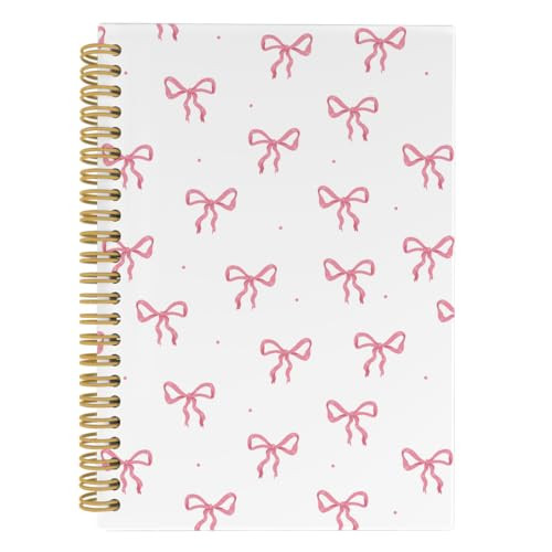 ANIANG Pink Bow Notebook, Coquette School Supplies, Preppy Notebook Journal, Trendy Funky 5.5"x8.3" 164pages Lined Notebooks College Ruled, Girly Notebook for Women Preppy School Supplies Aesthetic | Amazon (US)
