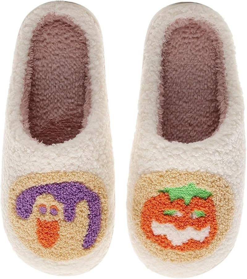 Halloween Cookie Slippers for Women, 2024 New Cute Comfy Pumpkin House Slippers Outdoor Indoor fo... | Amazon (US)