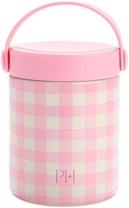 Paris Hilton Limited Edition Gingham Insulated Food Jar, Stainless Steel Vacuum Insulated Food Co... | Amazon (US)
