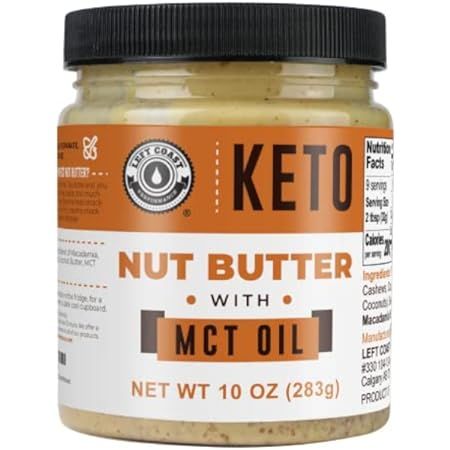 Keto Peanut Butter with Macadamia Nuts and MCT Oil Smooth, 10oz - Keto Nut Butter Spread, Fat bomb,  | Amazon (US)