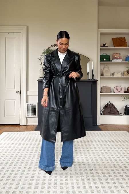 Loving this black faux leather trench coat! 

#LTKworkwear #LTKfindsunder100 #LTKstyletip