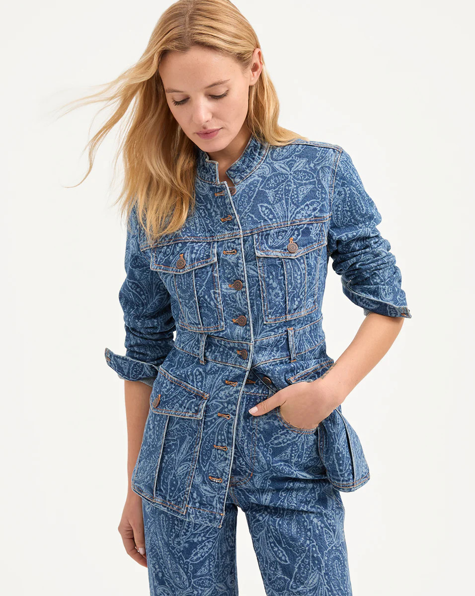Tika Paisley Denim Jacket | Veronica Beard