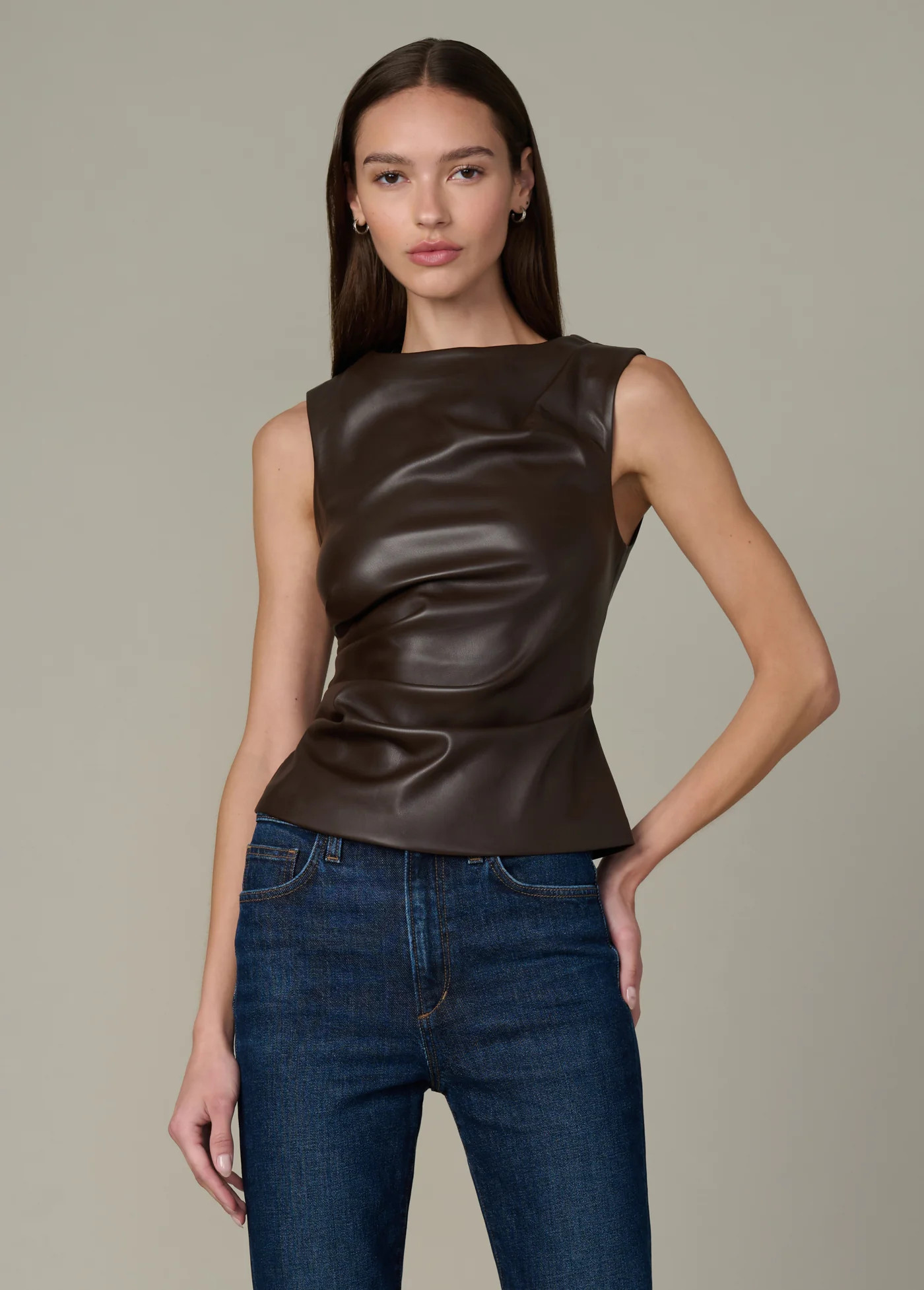 THE MEG VEGAN LEATHER TOP | JOES