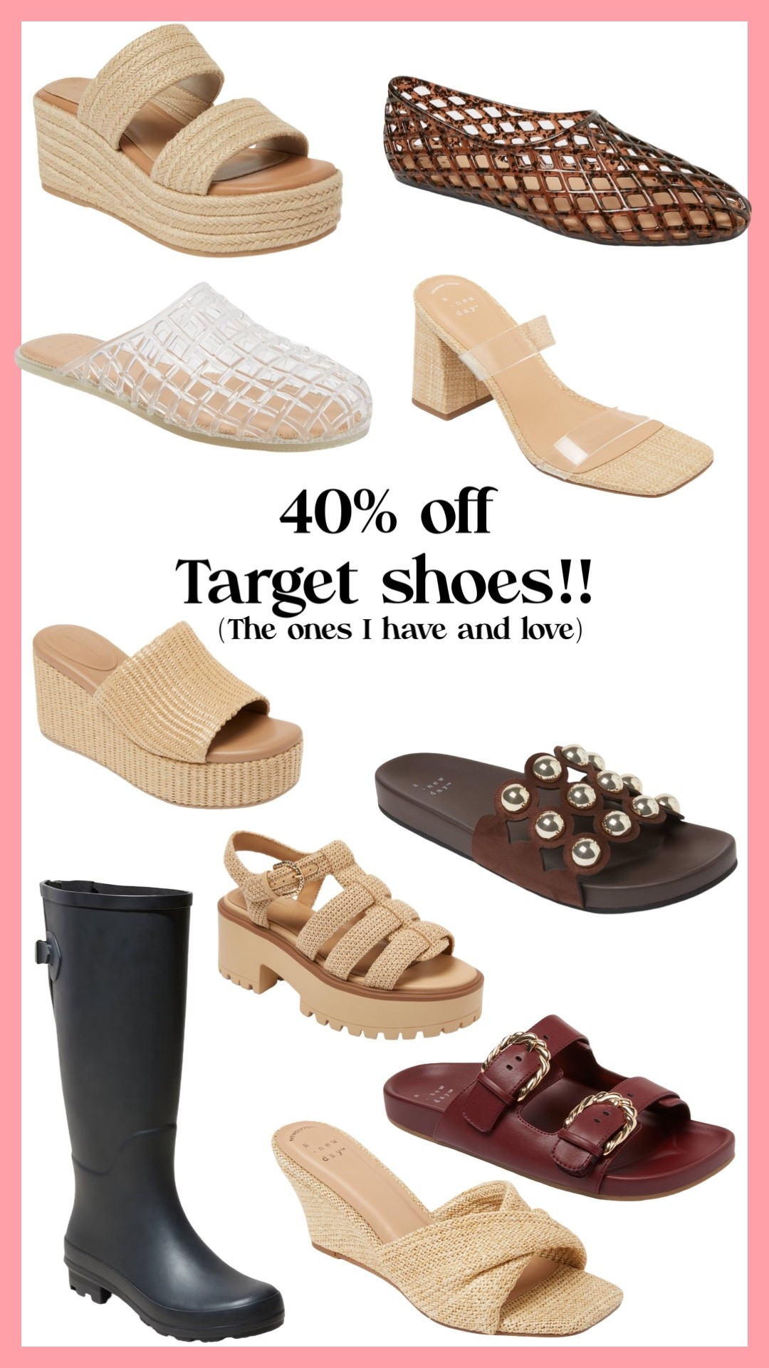 Target Spring shoes are so good!! These are the ones I have and love, they’re all so comfortable (TRULY!) Target shoes run big for me, so I almost always size down .5 or even a full size. 