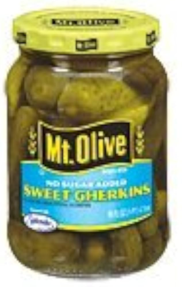 Mt. Olive Sweet Gherkins No Sugar Added Pickles, 16 fl oz | Amazon (US)