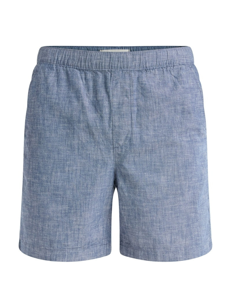 Free Assembly Men’s Cotton Chambray Pull On Shorts, 7” Inseam, Sizes S-XXXL | Walmart (US)