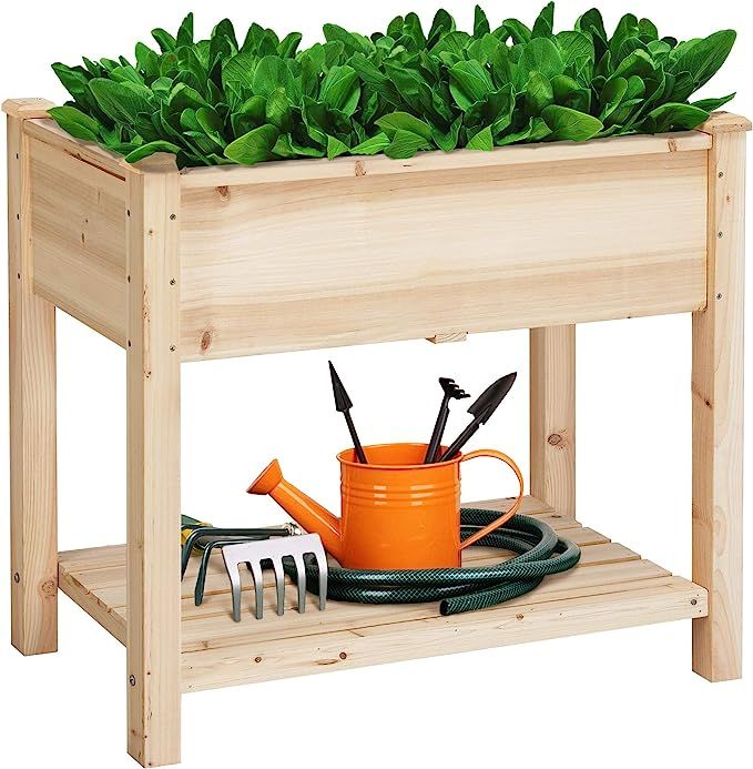 YAHEETECH Wooden Raised Elevated Garden Bed Kit with Legs Planter Flower Herb Boxes for Vegetable... | Amazon (US)