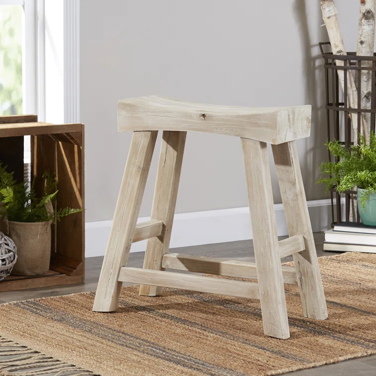 Corsair 22'' Tall Solid Wood Accent Stool | Wayfair North America