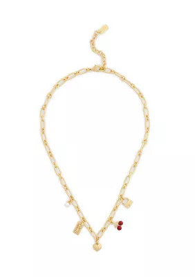 COACH Signature Cherry Charm Bib Necklace | Belk