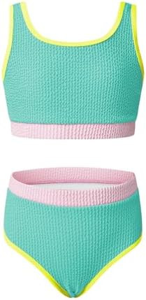 blibean Tween Girls Swimsuits Two Piece Colorblock Bikini Sets with Chest Pad Size 6-15 Years | Amazon (US)