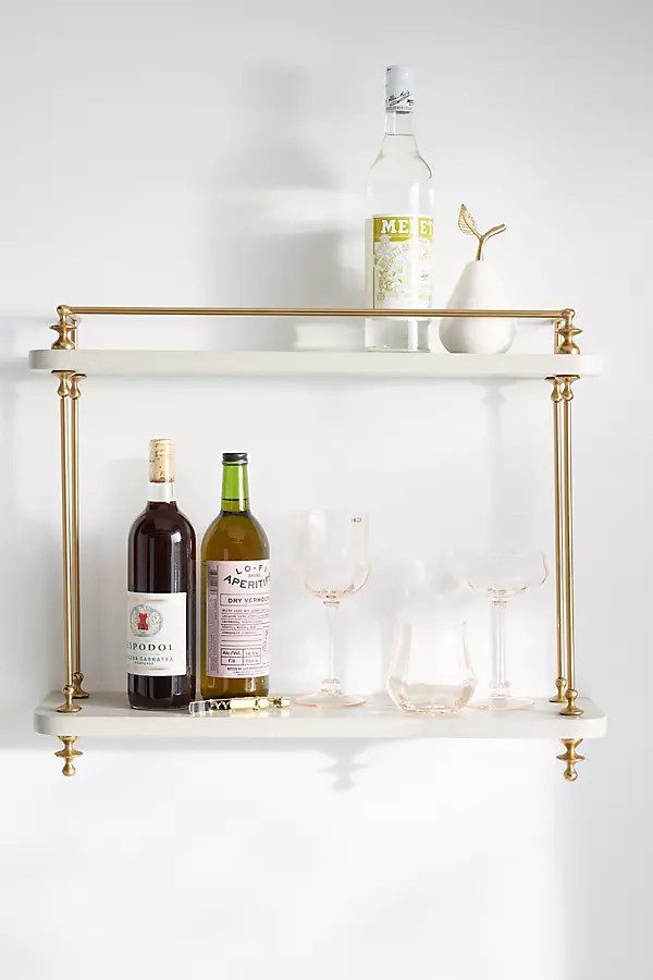 Amara Two-Tier Wood Shelving Unit | Anthropologie (US)