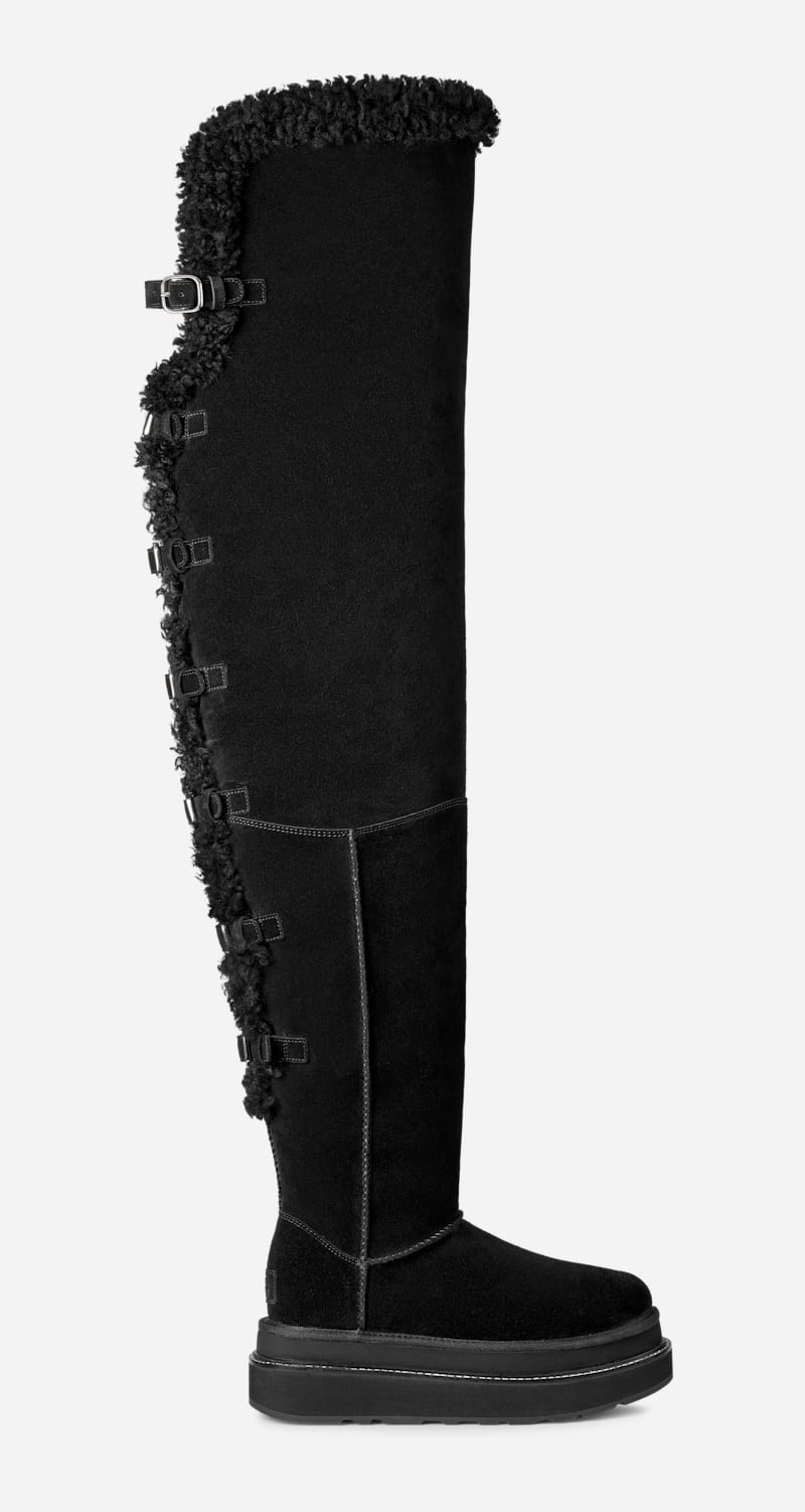 UGG® Women's UGG® sacai Thigh High Boot Suede Classic Boots in Black, Size 5 | UGG (US)