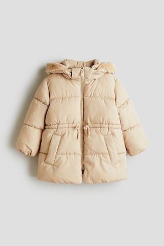 H & M - Hooded Puffer Jacket - Beige | H&M (US + CA)