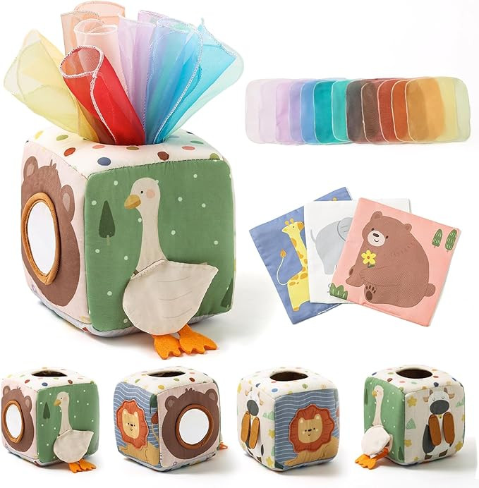 Youuys Baby Tissue Box Toy for Babies 6-12 Months, Montessori Sensory Toys for 1 Year Old Boy, In... | Amazon (US)