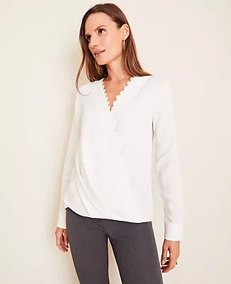 Ann Taylor Lacy Wrap Top | Ann Taylor (US)