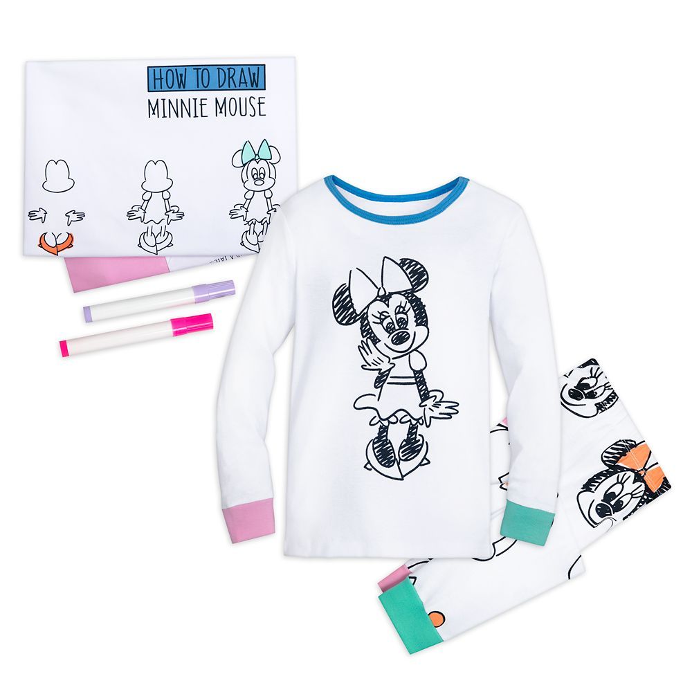 Minnie Mouse Colorable Pajama, Pillowcase, and Marker Set for Kids | shopDisney