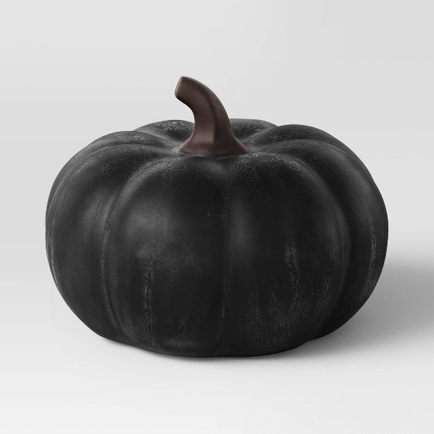 Small Ceramic Stoneware Pumpkin Black - Threshold™ | Target