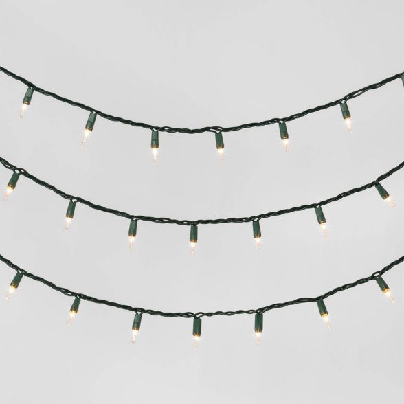 50ct Christmas Incandescent Mini String Lights Clear with Green Wire - Wondershop™ | Target